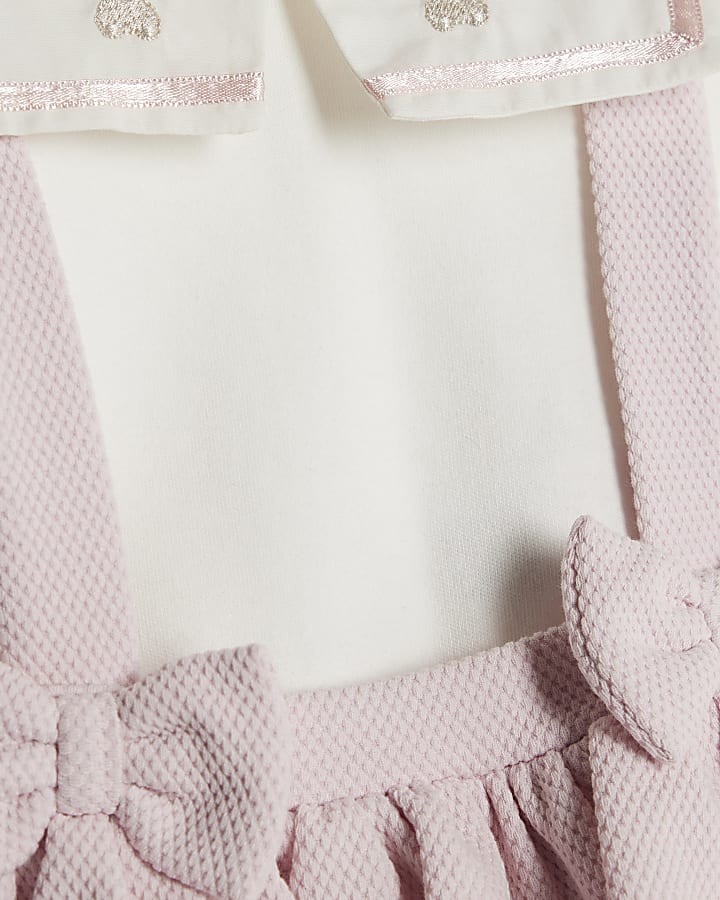 Baby Girls Pink Sailor Collar Romper Set