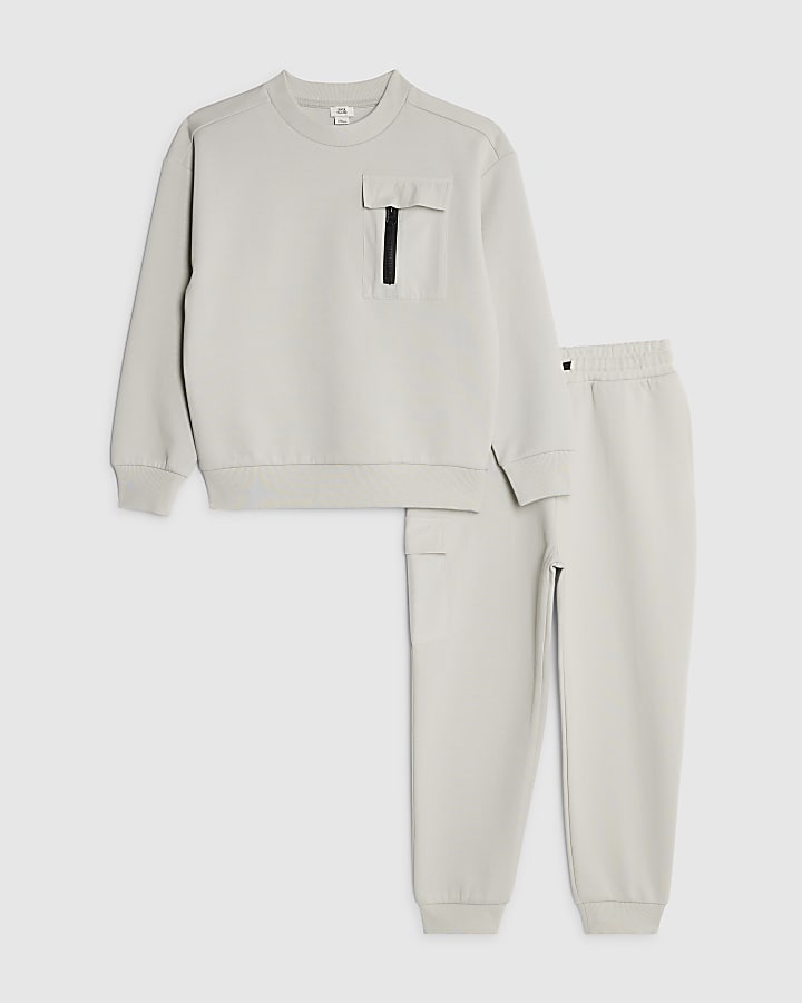 Boys Grey Sweatshirt Set