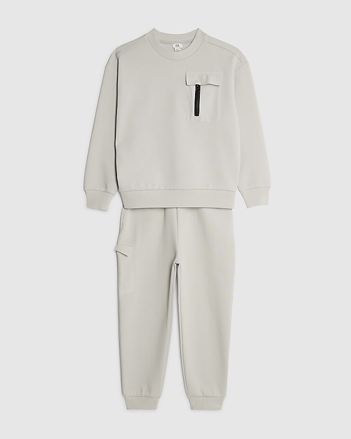 Boys Grey Sweatshirt Set
