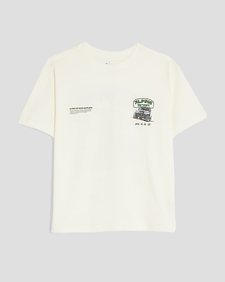 Boys Cream Alphine Truck T-Shirt