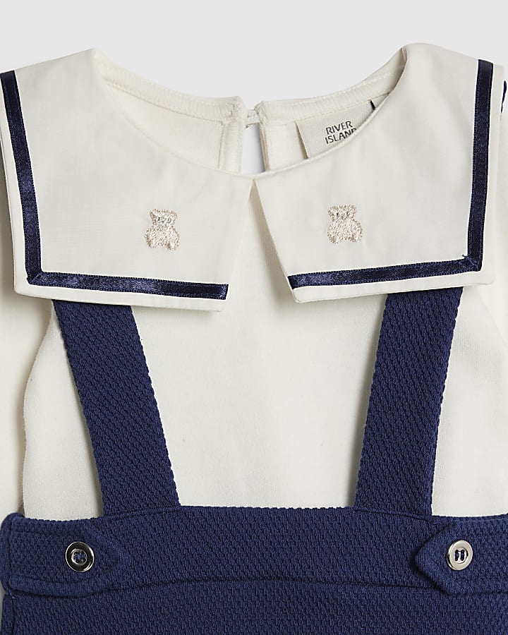 Baby Boys Navy Sailor Collar Short Set