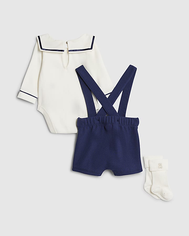Baby Boys Navy Sailor Collar Short Set