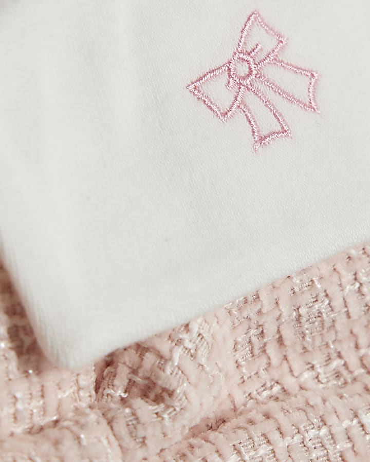 Baby Girls Pink Boucle Pinafore Dress