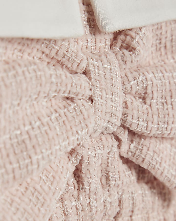 Baby Girls Pink Boucle Pinafore Dress
