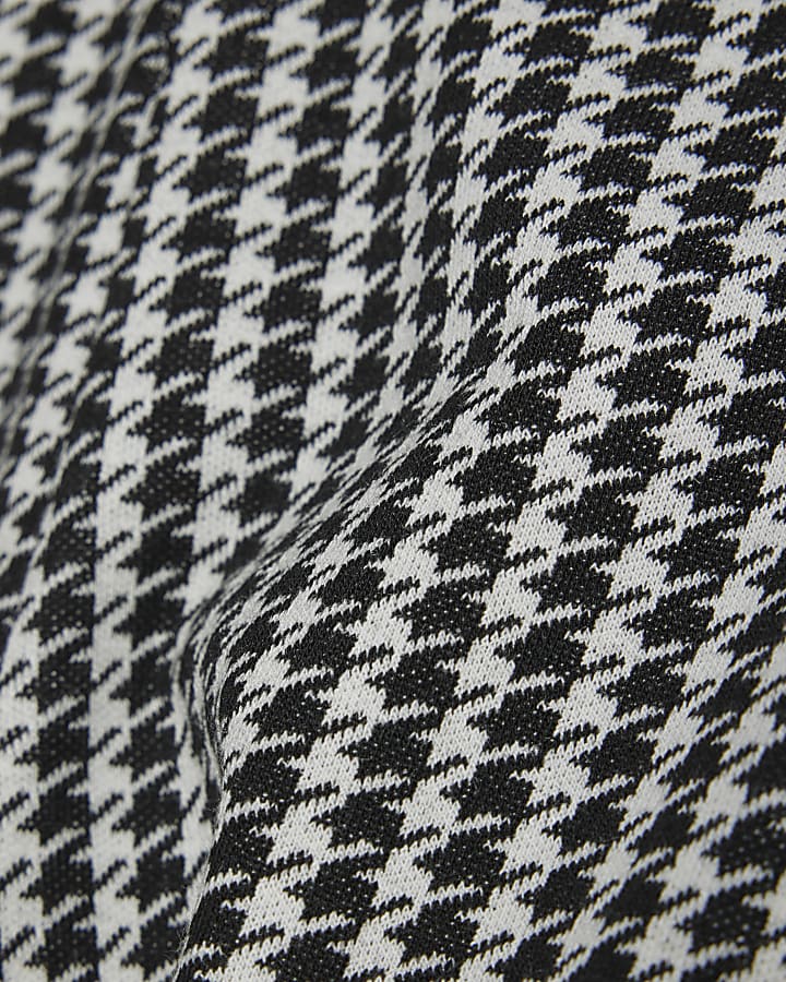 Mini Girls Black Dogtooth Leggings