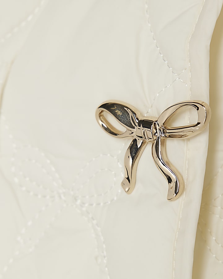 Mini Girls Cream Collar Jacket