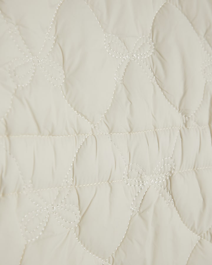 Mini Girls Cream Collar Jacket