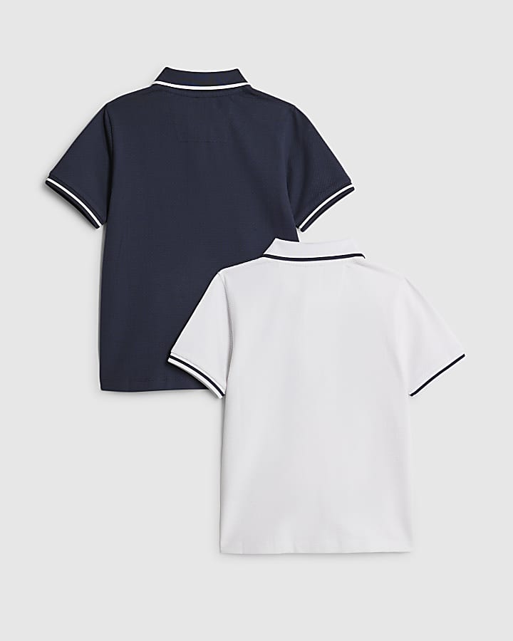 Boys White Pack Of 2 Polo Shirt