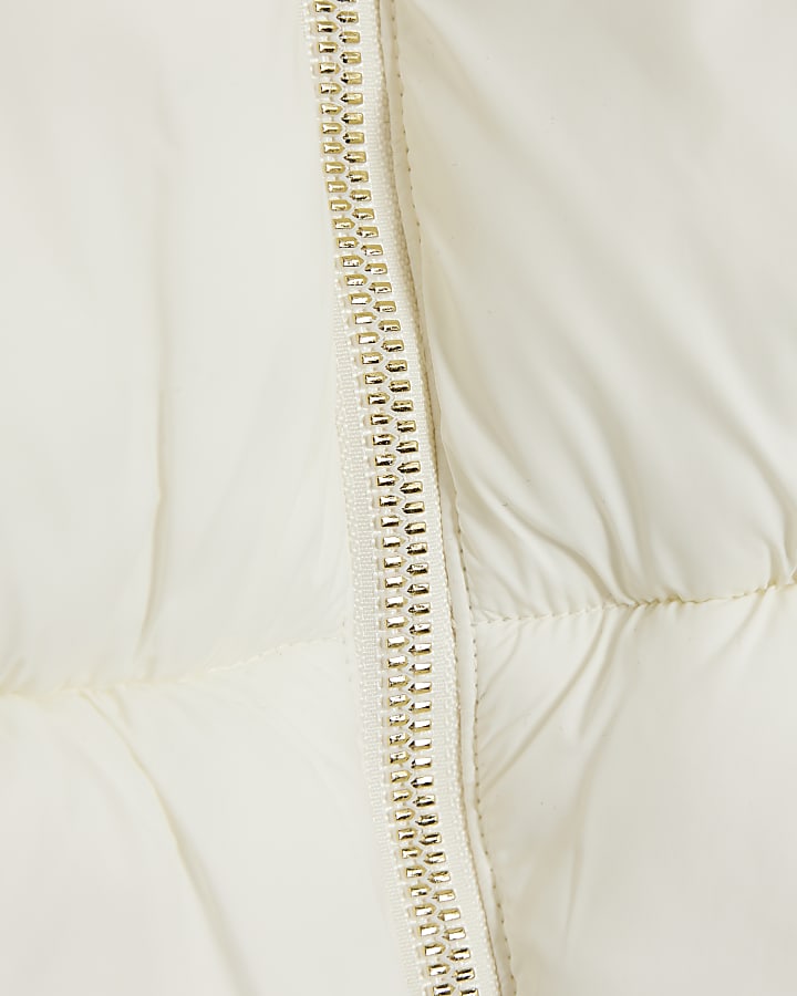 Girls Cream Gillet With Crossbody Bag Set