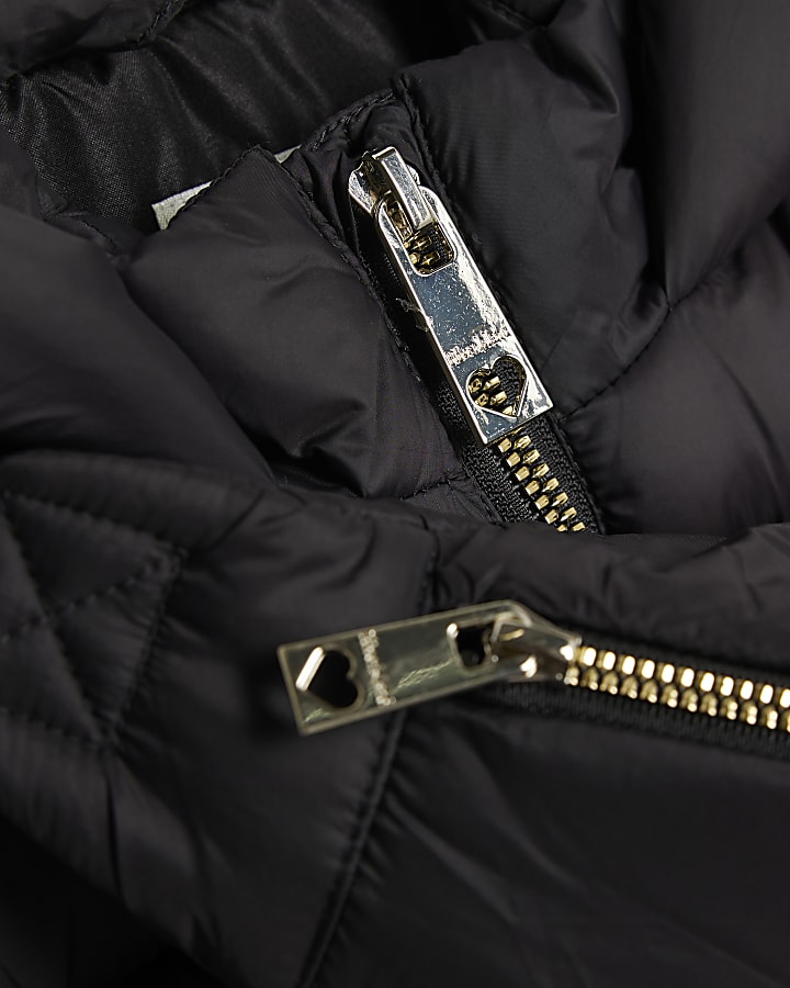 Girls Black Gillet With Crossbody Bag Set