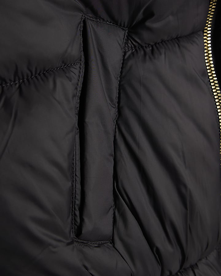 Girls Black Gillet With Crossbody Bag Set