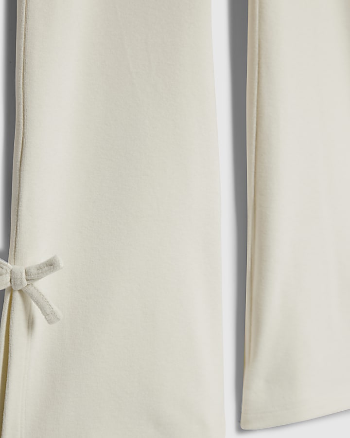 Girls Cream Cosy Flared Trousers