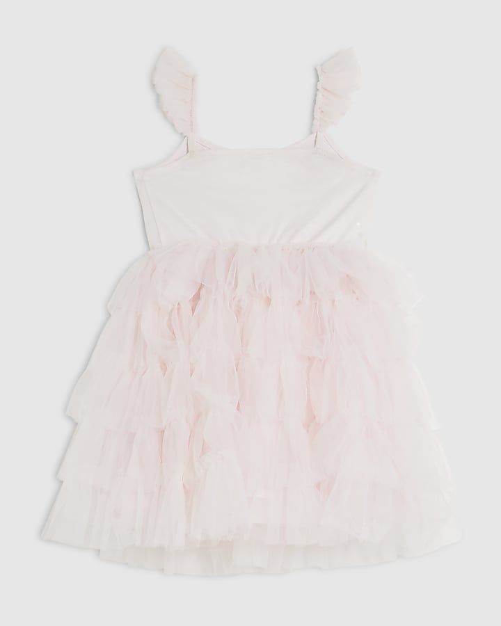 Mini Girls Pink Sequin Tulle Dress