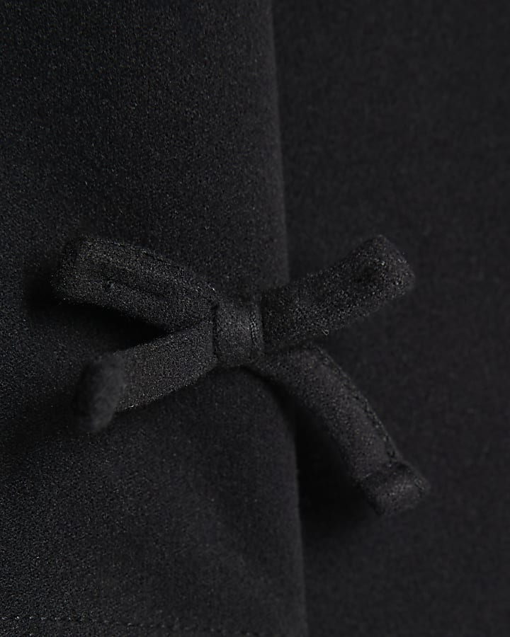 Girls Black Bow Cosy Top