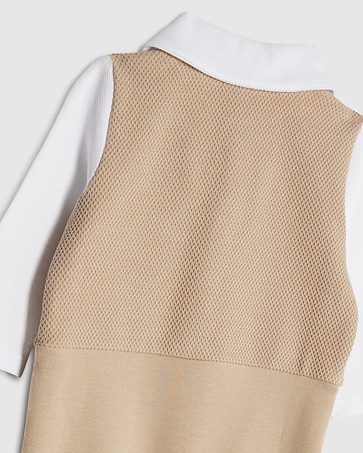 Baby Boys Beige Waistcoat Set