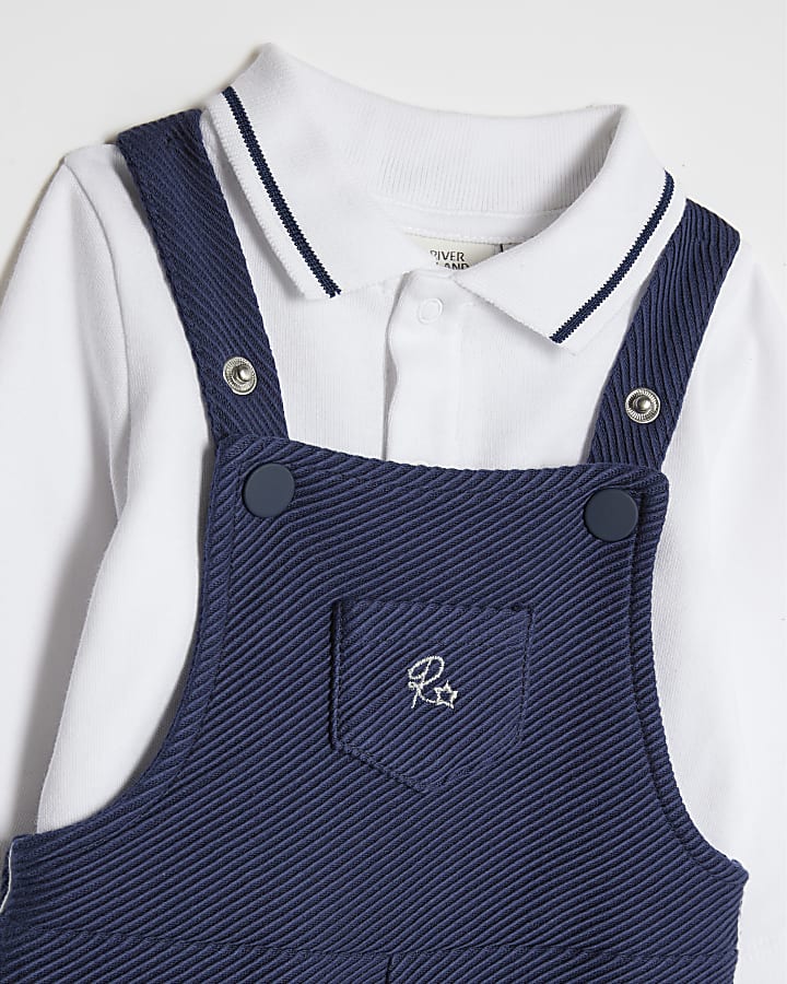 Baby Boys Navy Dungaree Outfit