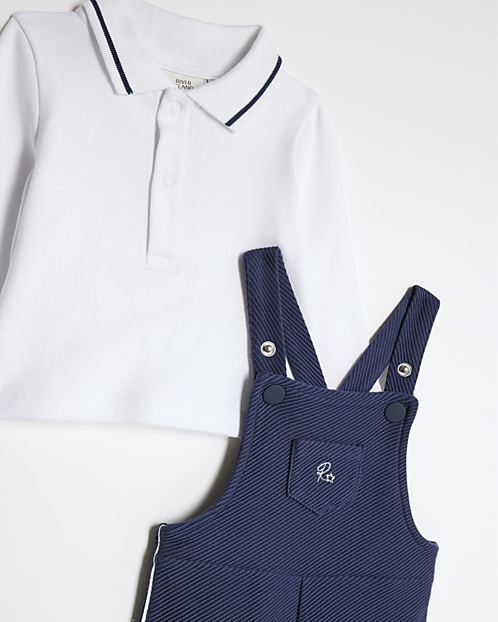 Baby Boys Navy Dungaree Outfit