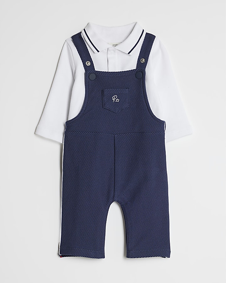 Baby Boys Navy Dungaree Outfit