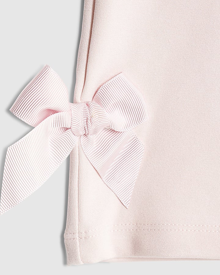 Girls Pink Wide Leg Bow Trousers