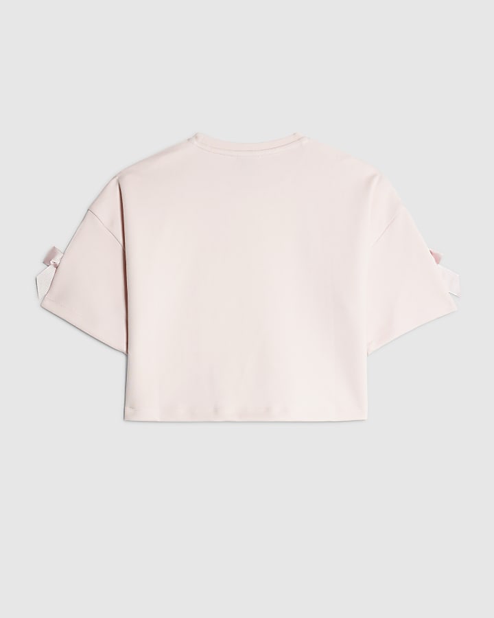 Girls Pink Diamante Love T-Shirt