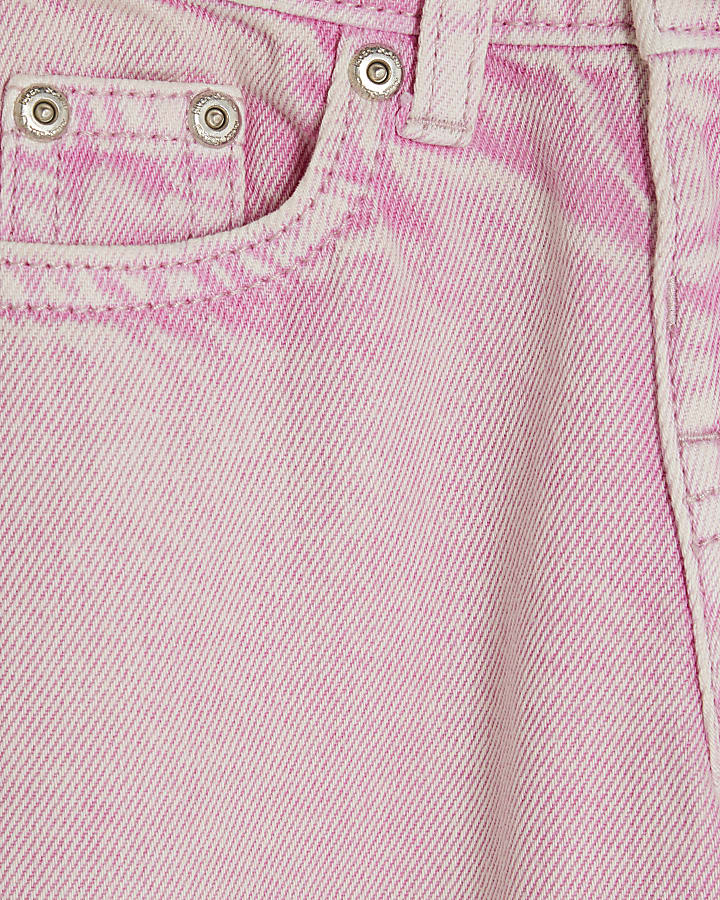 Mini Girls Pink Wide Leg Jeans Set