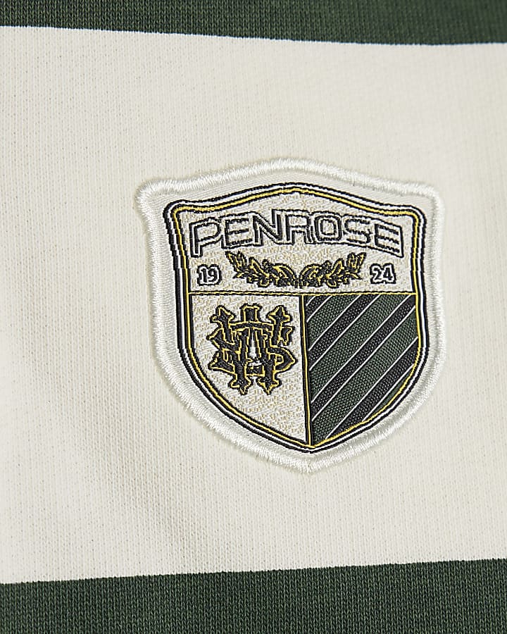 Mini Boys Green Stripe Sports Sweatshirt