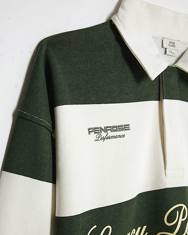 Boys Green Stripe Sports Sweatshirt