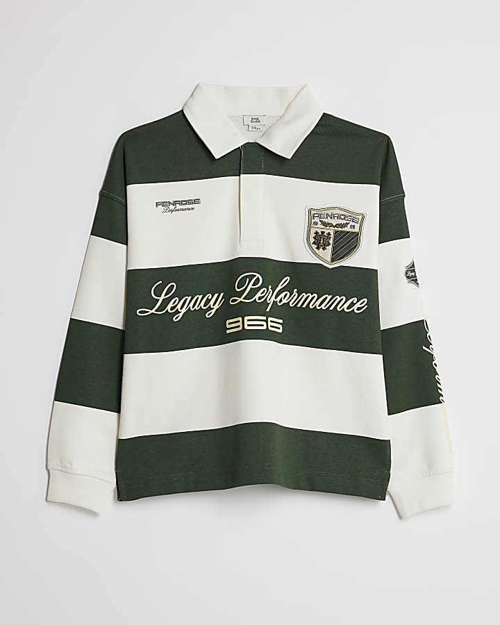 Boys Green Stripe Sports Sweatshirt