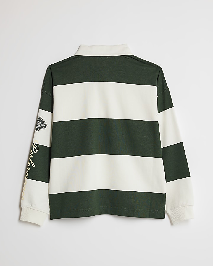 Boys Green Stripe Sports Sweatshirt