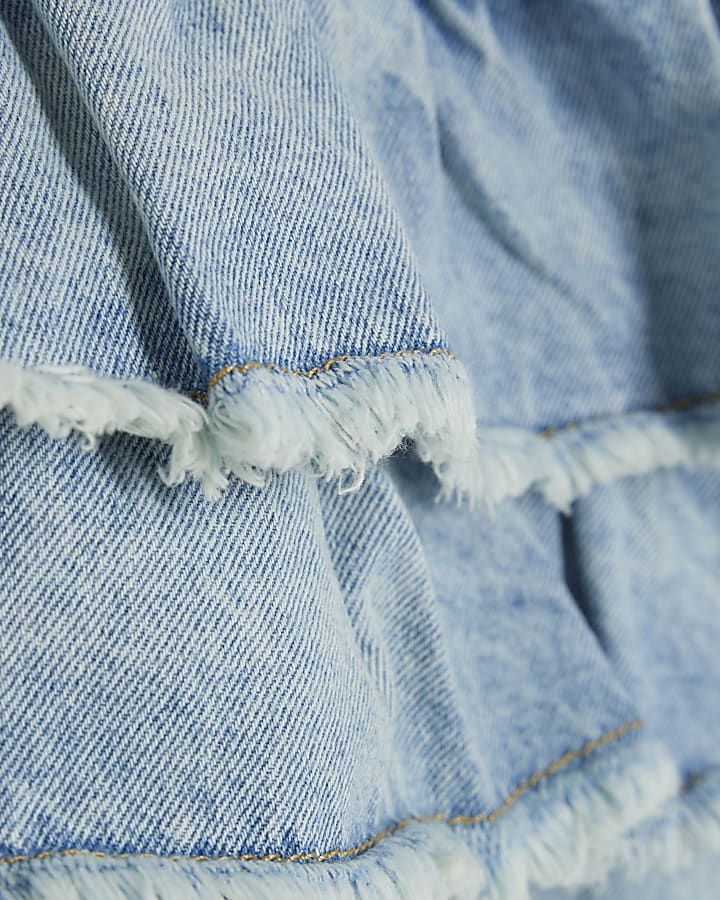 Girls Blue Tiered Skirt