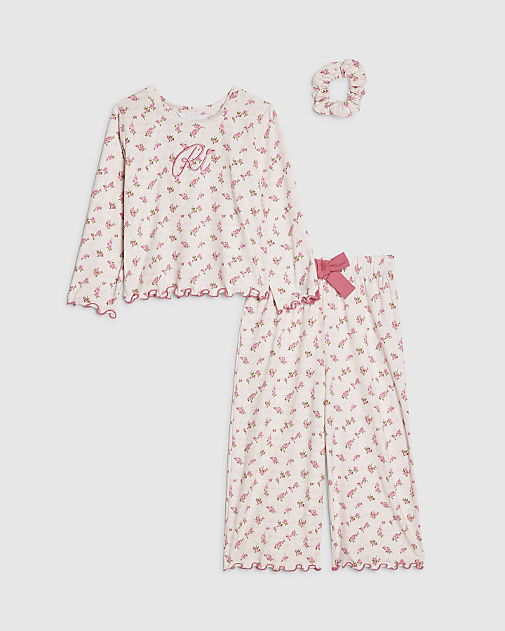 Mini Girls Pink Rosebud Pyjamas Set