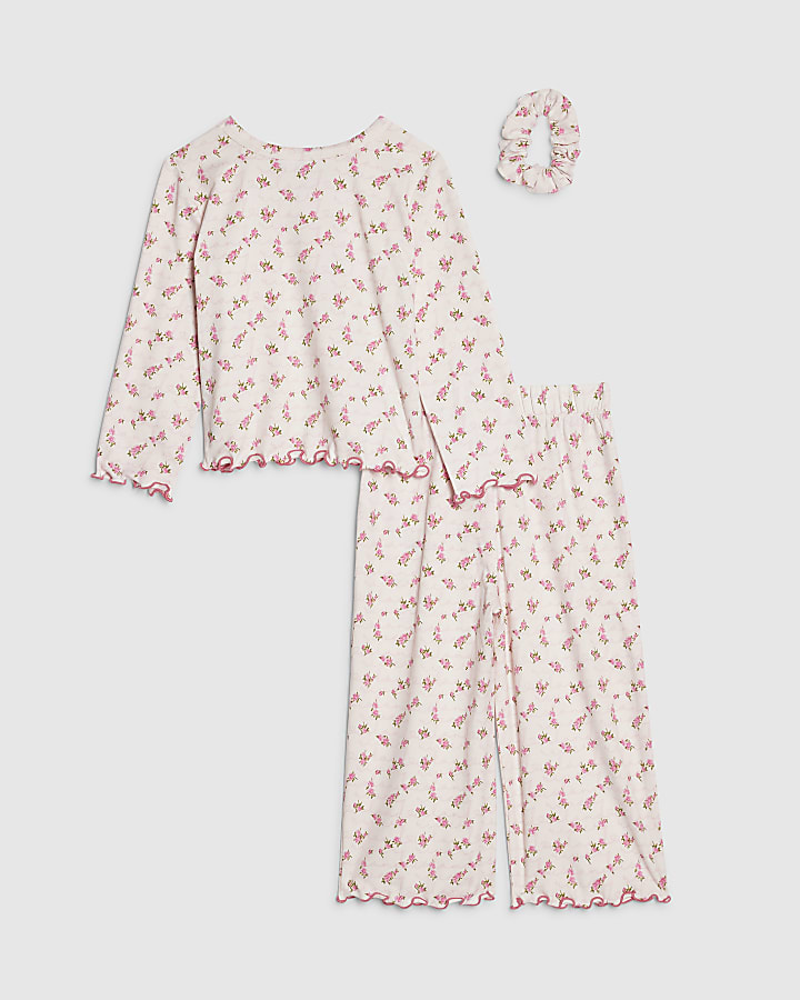 Mini Girls Pink Rosebud Pyjamas Set