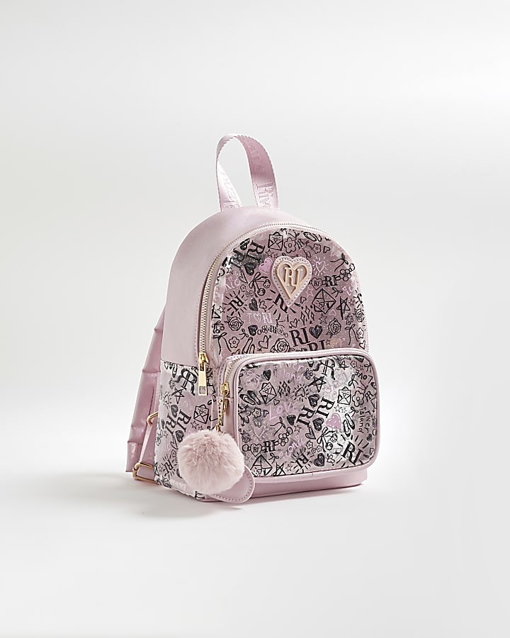 Girls Pink Graffiti Backpack