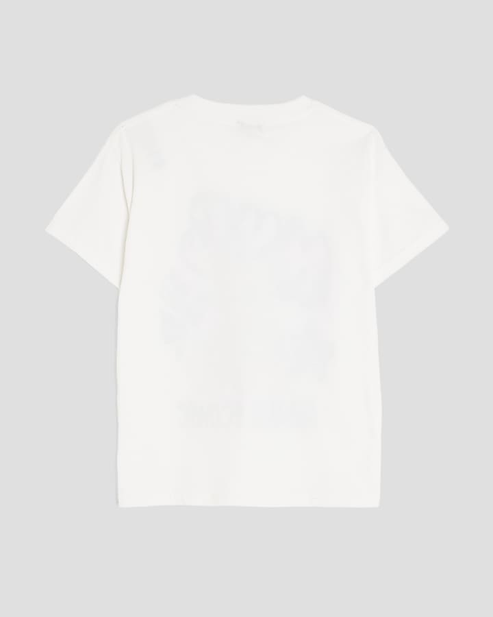 Girls White NYC Graffiti Bear T-Shirt