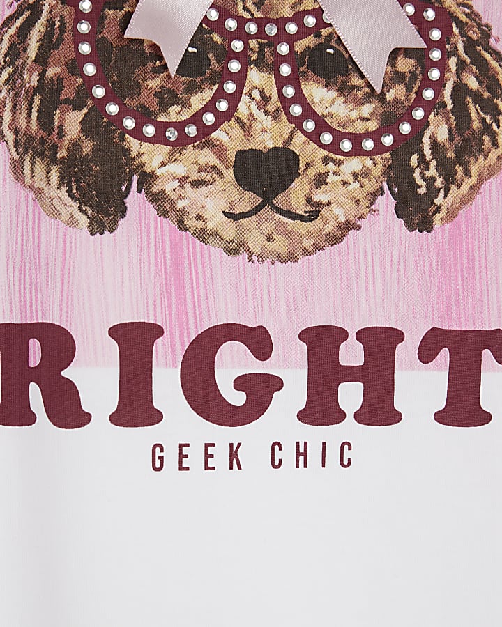 Girls White Always Right Poodle T-Shirt