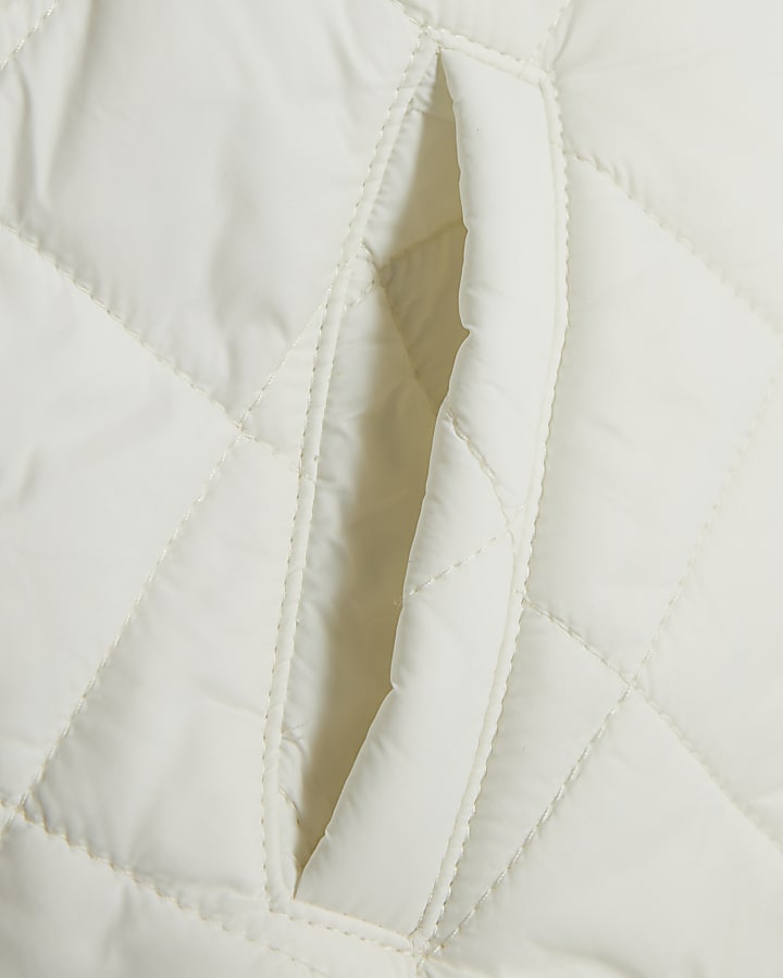 Girls Cream Hybrid Bomber Set