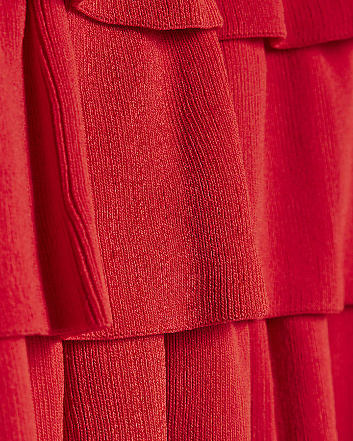 Girls Red Corsage Cardigan Set