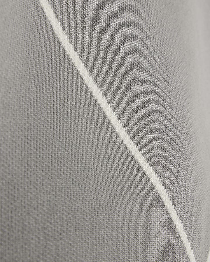 Boys Grey Diamond Polo Shirt