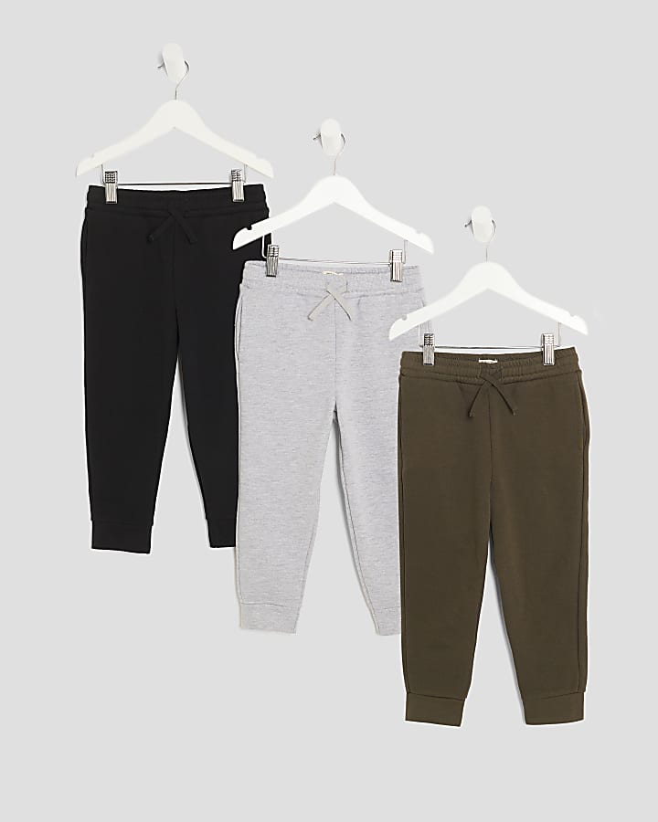 Mini Boys Khaki Pack Of 3 Joggers