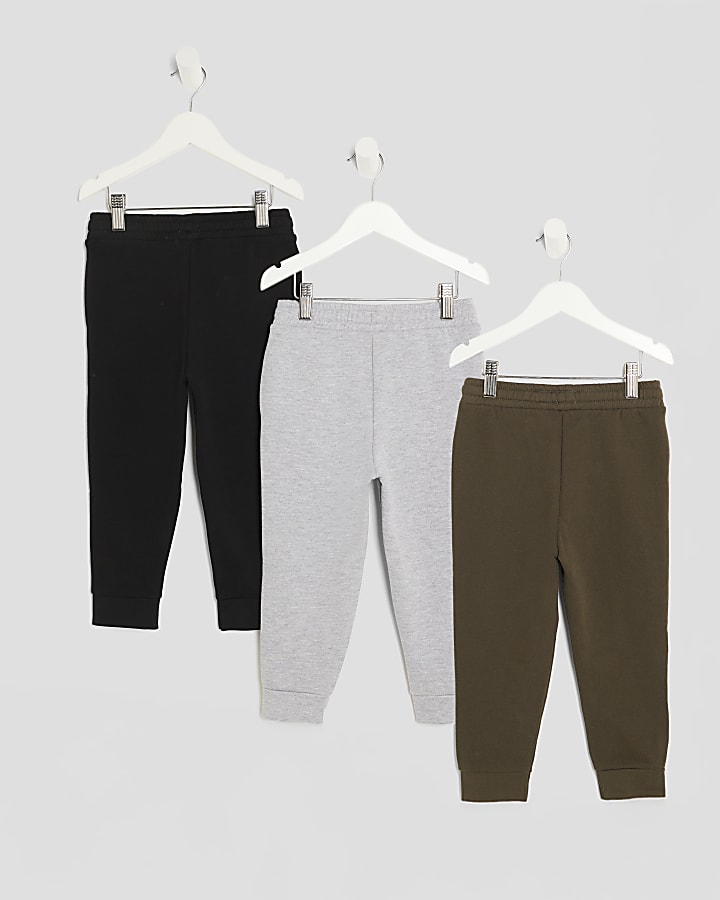 Mini Boys Khaki Pack Of 3 Joggers