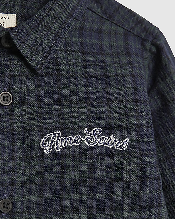 Mini Boys Green Check Shirt