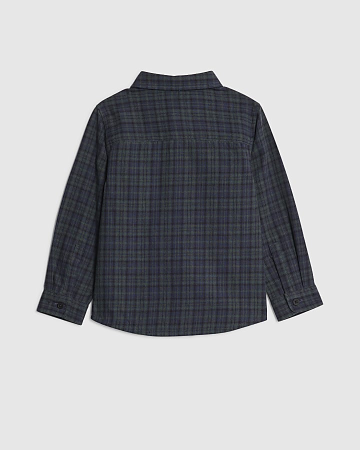 Mini Boys Green Check Shirt