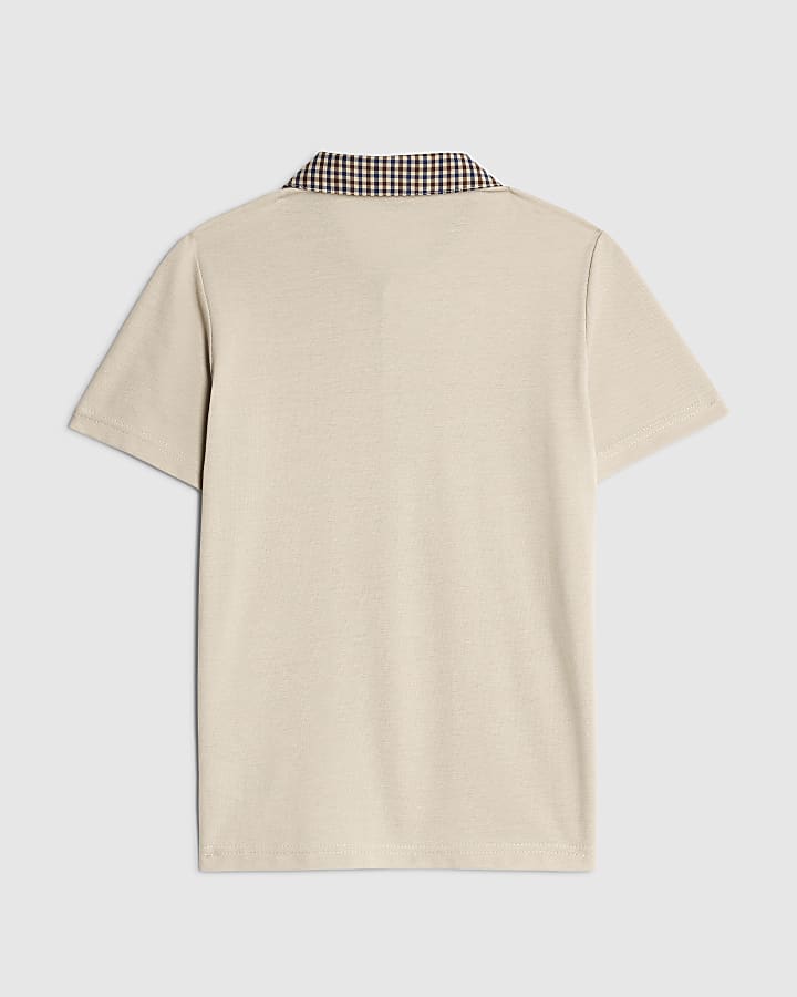 Boys Beige Check Shirt