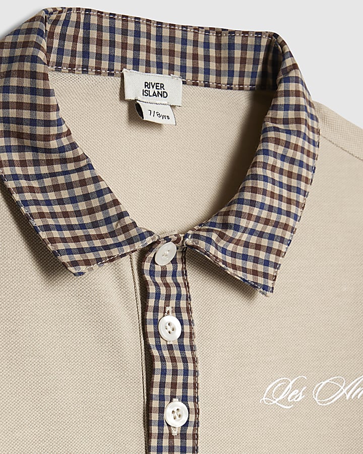Mini Boys Beige Check Shirt