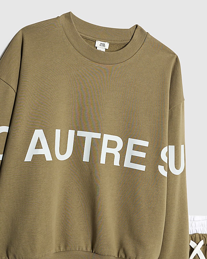 Boys Beige  Auture Studios Sweatshirt Set