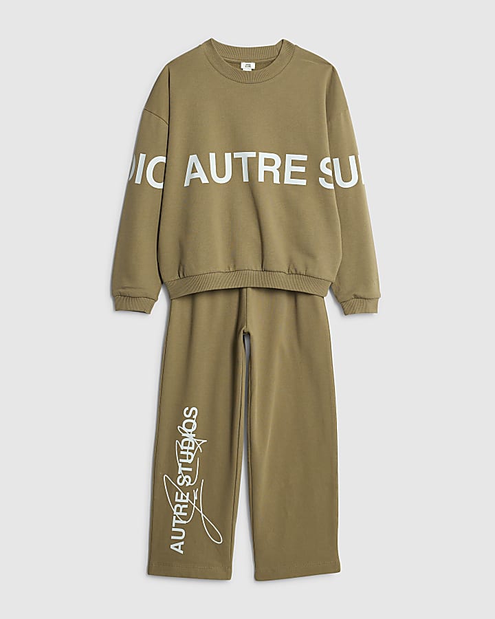 Boys Beige  Auture Studios Sweatshirt Set