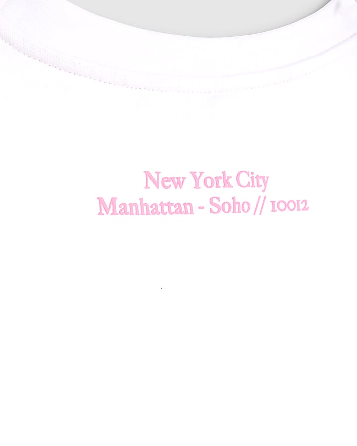 Girls White New York Sweatshirt