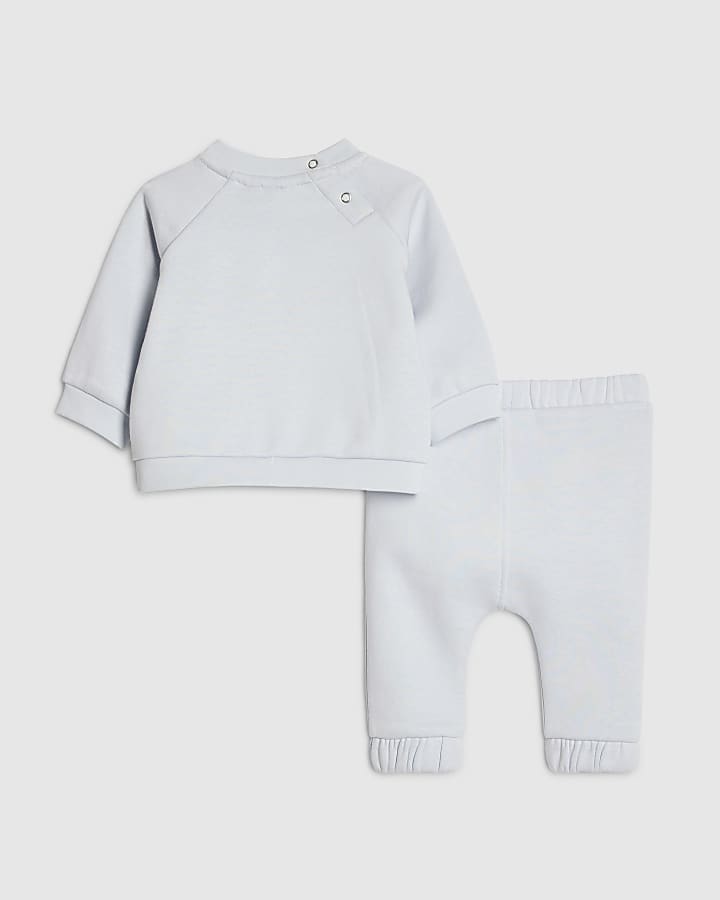 Baby Boys Blue Bear Pocket Sweatshirt Set