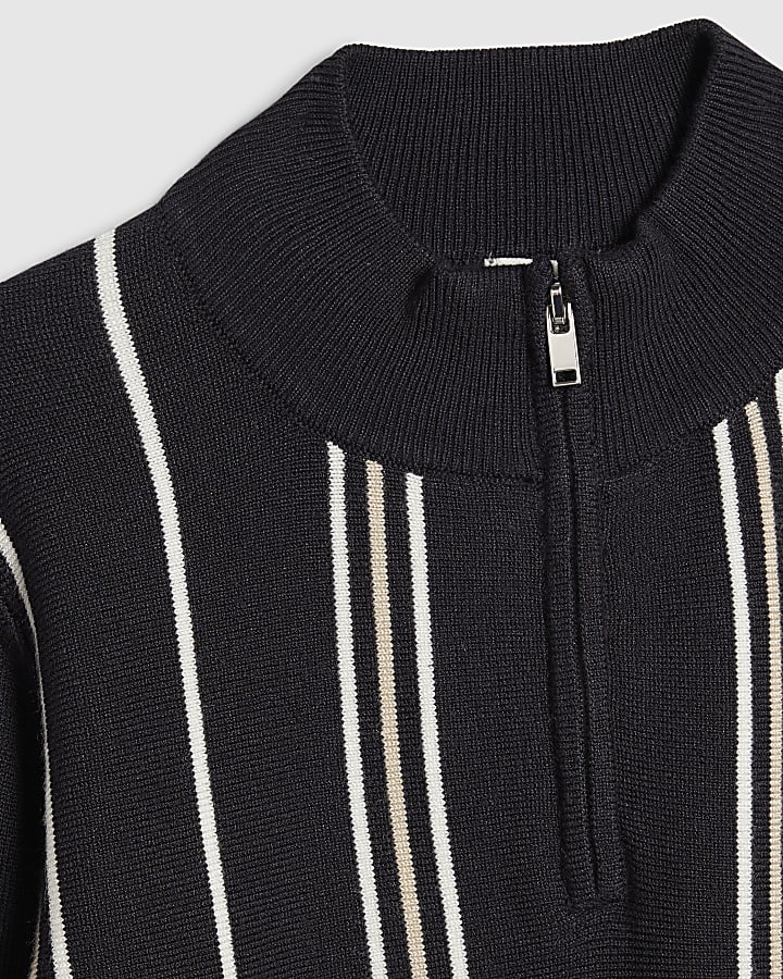 Boys Navy Stripe Funnel Top