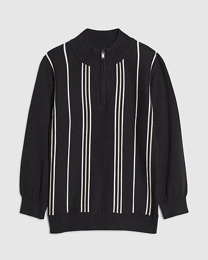 Boys Navy Stripe Funnel Top